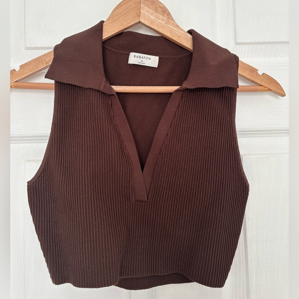 Babaton Collard Knit Crop Tank